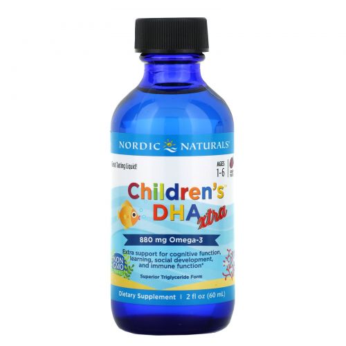 Nordic Naturals, Children's DHA Xtra, Ягодный пунш, 2 ж. унц.(60 мл)