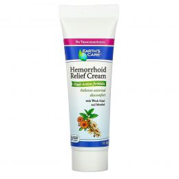 Earth's Care, Hemorrhoid Relief Cream, with Witch Hazel and Menthol, 1 oz (28 g)