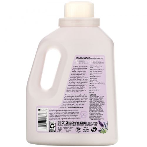 Love Home & Planet, 4x Concentrated Laundry Detergent, Lavender & Argan Oil, 50 fl oz (1.47 l)