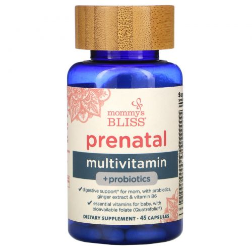 Mommy's Bliss, Prenatal Multivitamin + Probiotics, 45 Capsules