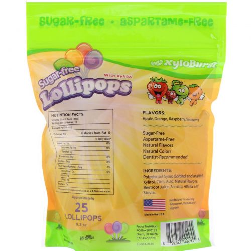 Xyloburst, Lollipops Mixed Flavors, 25ct bag