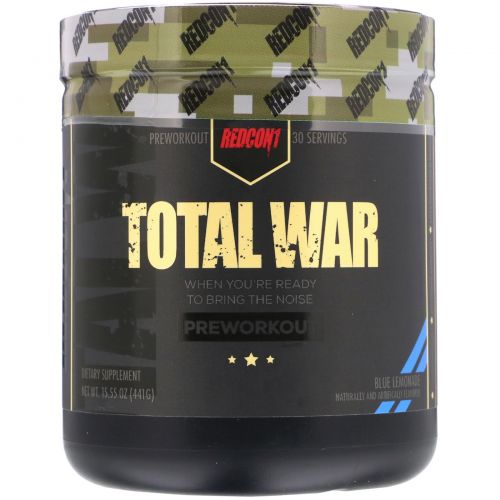 Redcon1, Total War, Preworkout, Blue Lemonade, 15.55 oz (441 g)