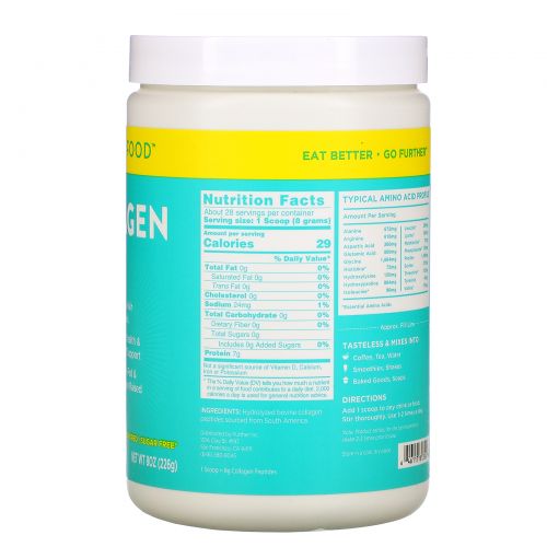 Further Food, Collagen Peptides Powder, Unflavored, 8 oz (226 g)