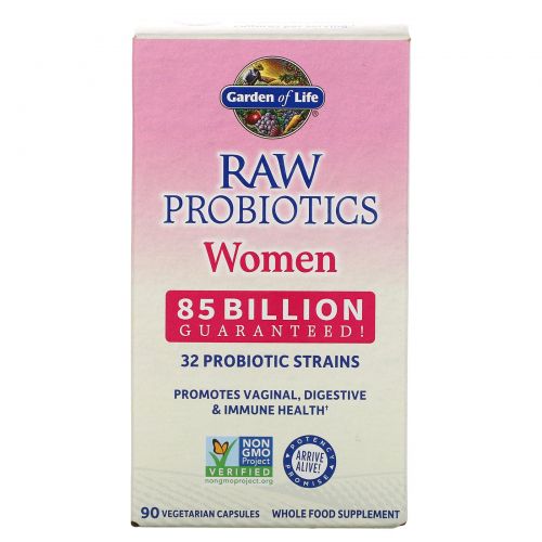 Garden of Life, Пробиотики от RAW, для женщин, 90 овощных капсул (Ice)