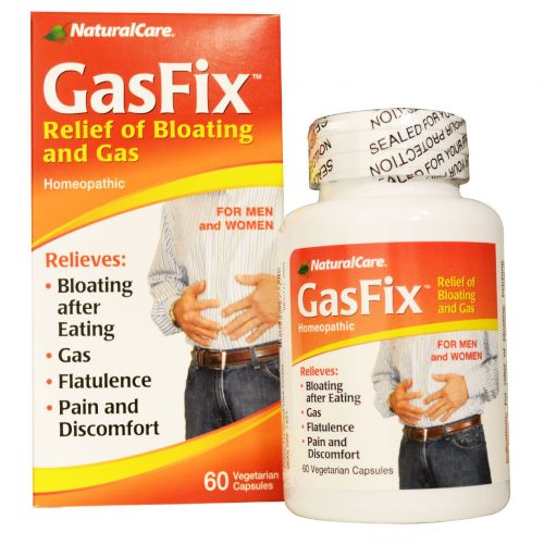 Natural Care, GasFix от Вздутия Живота и Газов 60 овощных капсул