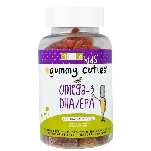 Natural Dynamix, Gummy Cuties, Kids Omega-3 DHA/EPA, 60 Gummy Cuties