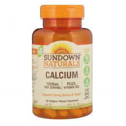 Sundown Naturals, Кальций в жидкости, 1200 мг, 60 капсул