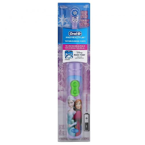 Oral-B, Kids, Frozen, Pro Health Jr., Battery Toothbrush, Soft, 3+ Years, 1 Toothbrush