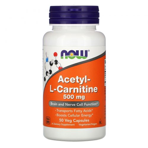 Now Foods, Acetyl-L- Carnitine, 500 mg,  50 Veg Capsules