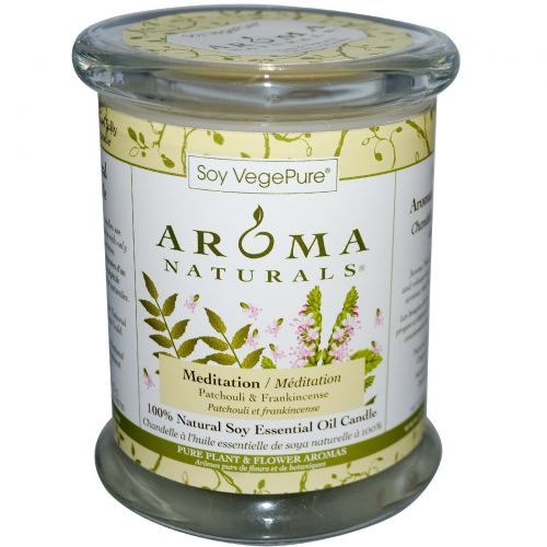 Aroma Naturals, Soy VegePure, на 100% натуральные соевые свечи-столбики, для медитации, пачули и ладан, 8,8 унций (260 г)