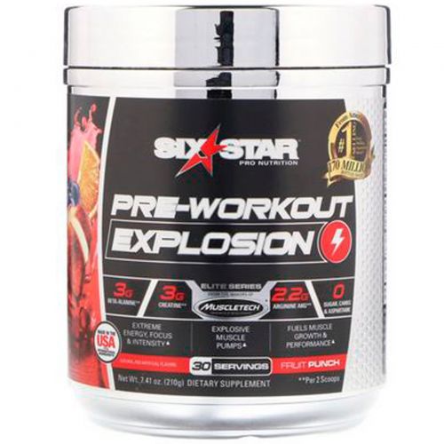 Six Star, Pre-Workout Explosion, Fruit Punch, 7.30 oz (207 g)