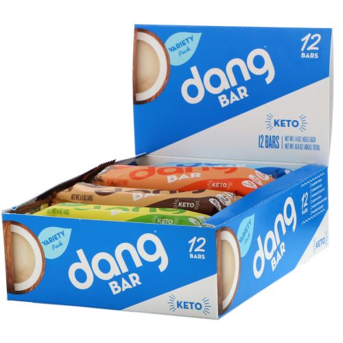 Dang, Keto Bar, Variety Pack, 12 Bars, 1.4 oz (40 g) Each