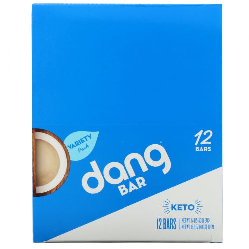 Dang, Keto Bar, Variety Pack, 12 Bars, 1.4 oz (40 g) Each