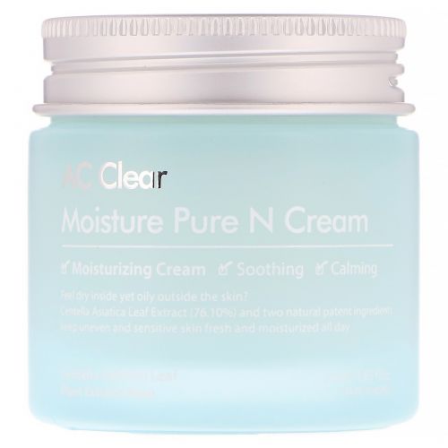 The Plant Base, AC Clear, Moisture Pure N Cream, увлажняющий крем, 55 мл (1,85 жидк. унций)