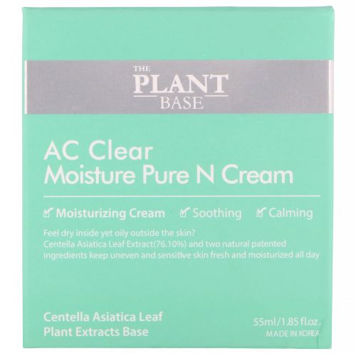 The Plant Base, AC Clear, Moisture Pure N Cream, увлажняющий крем, 55 мл (1,85 жидк. унций)