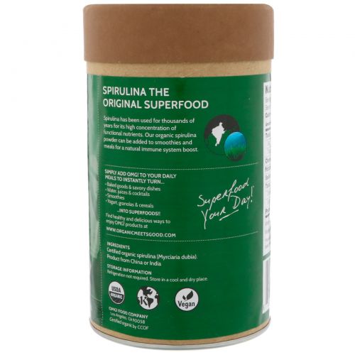 OMG! Food Company, LLC, Organic, Spirulina Powder, 8 oz (227 g)