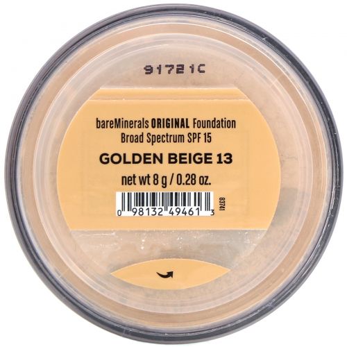 bareMinerals, Original Foundation, SPF 15, Golden Beige 13, 0.28 oz (8 g)