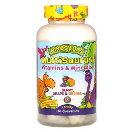 KAL, MultiSaurus, Berry, Grape & Orange, 180 Chewables