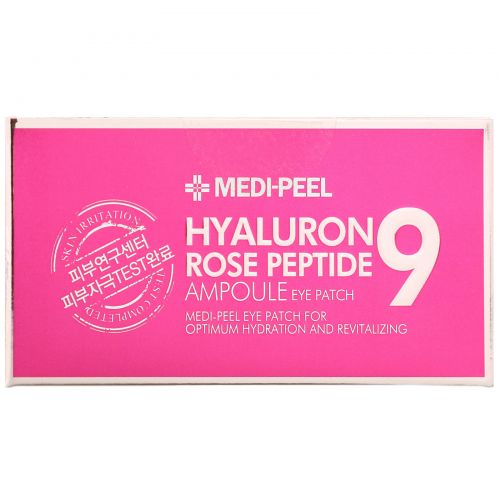 Medi-Peel, Hyaluron Peptide 9, Ampoule Eye Patch, Rose, 60 Patches