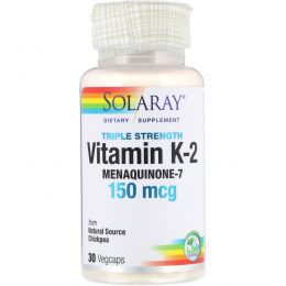 Solaray, Triple Strength Vitamin K-2 Menaquinone-7, 150 mcg, 30 VegCaps