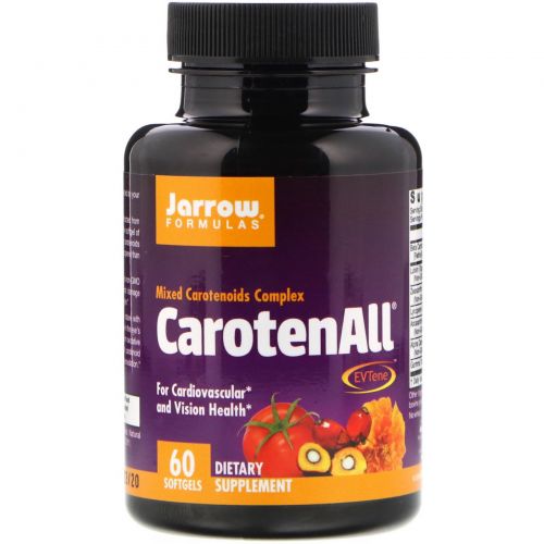 Jarrow Formulas, CarotenALL, комплекс из смеси каротиноидов, 60 мягких капсул