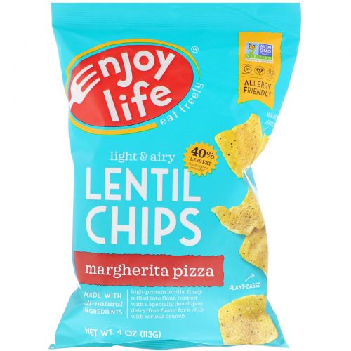 Enjoy Life Foods, Plentils, Lentil Chips, Margherita Pizza Flavor, 4 oz (113 g)