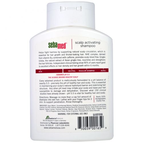 Sebamed USA, Шампунь для оживления кожи головы, для истонченных волос, 6.8 жид.унции(200 мл)