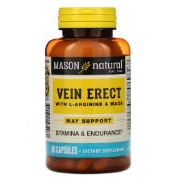 Mason Naturals, Vein Erect с L-аргинином и макой, 80 капсул