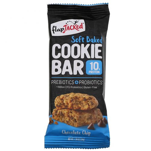 FlapJacked, Soft Baked Cookie Bar, Chocolate Chip, 12 Bars, 1.90 oz (54 g) Each