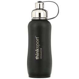 Think, Thinksport , Insulated Sports Bottle, Black, 25 oz (750ml)