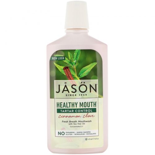 Jason Natural, Healthy Mouth, Предотвращает образование зубного камня, со вкусом корицы и гвоздики, 16 жидких унций (473 мл)