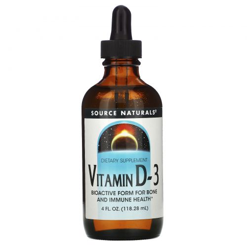 Source Naturals, Витамин D-3, 4 жидкие унции (118,28 мл)