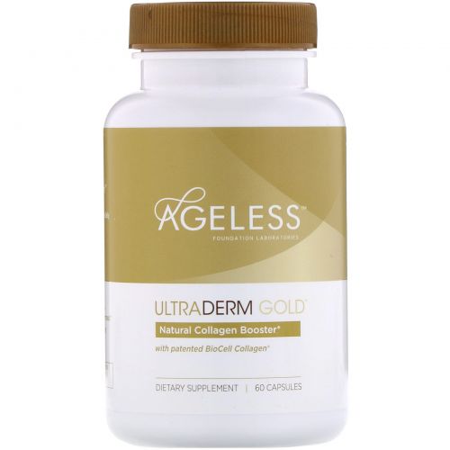 Ageless Foundation Laboratories, УльтраДерм Голд, коллаген стимулятор, 60 капсул