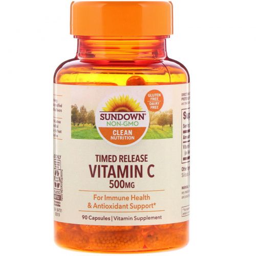 Sundown Naturals, Витамин С, 500 мг, 90 капсул