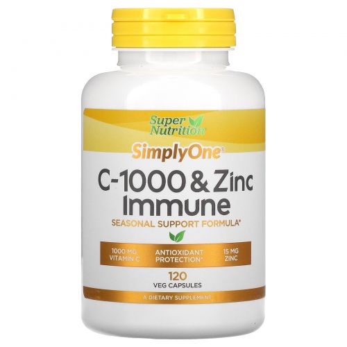 Super Nutrition, C-1000 & Zinc Immune, 120 Veg Capsules