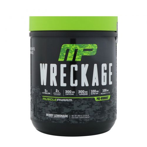 MusclePharm, Wreckage Pre-Workout, Berry Lemonade, 12.35 oz (350 g)