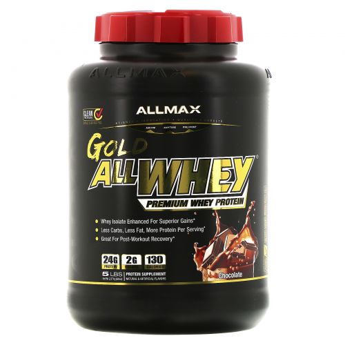 ALLMAX Nutrition, AllWhey Gold, 100% Whey Protein + Premium Whey Protein Isolate, Chocolate, 5 lbs. (2.27 kg)