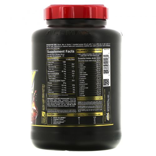 ALLMAX Nutrition, AllWhey Gold, 100% Whey Protein + Premium Whey Protein Isolate, Chocolate, 5 lbs. (2.27 kg)