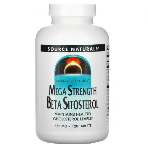 Source Naturals, Mega Strength Beta Sitosterol, 375 мг, 120 таблеток