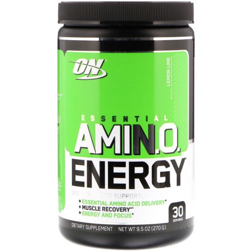 Optimum Nutrition, Essential Amino Energy, Lemon Lime, 0.6 lbs, 30 servings