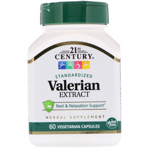 21st Century, Экстракт валерианы, стандартизированные 60 вегетарианских капсул
