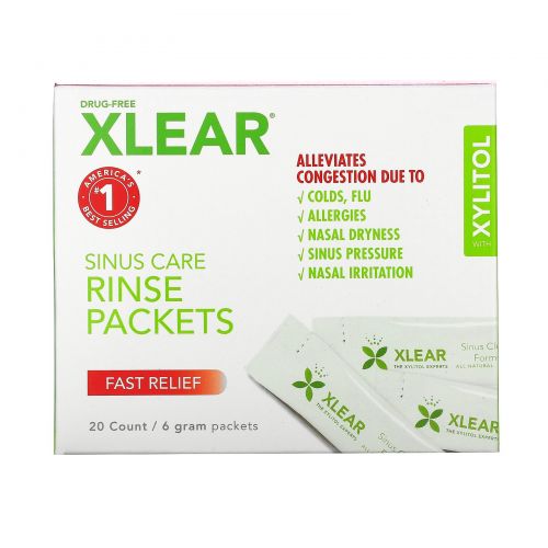 Xlear, Пакетикм Sinus Care Solution, быстрое облегчение, 20 штук, 6 г каждый