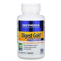 Enzymedica, Digest Gold + пробиотики, 90 капсул