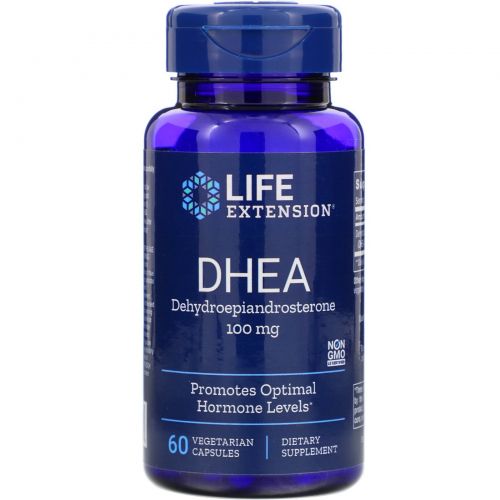 Life Extension, DHEA, 100 мг, 60 растительных капсул