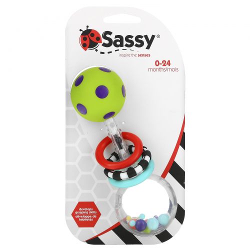 Sassy, Inspire The Senses, Spin Shine Rattle, 0-24 Months, 1 Count