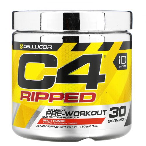 Cellucor, C4 Ripped, Pre-Workout, со вкусом фруктового пунша, 180 г (6,34 унции)