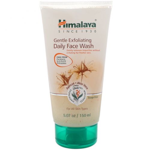 Himalaya, Gentle Exfoliating Daily Face Wash, Apricot-Aloe Vera, For All Skin Types, 5.07 oz (150 ml)