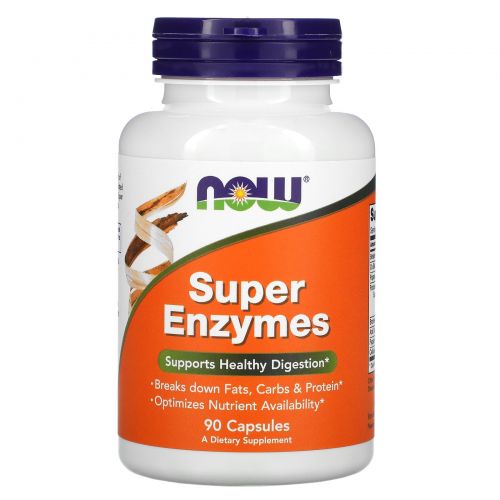 Now Foods, Супер Энзимы (Super Enzymes), 90 капсул
