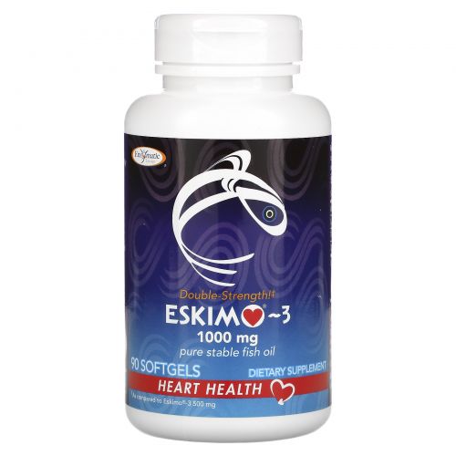 Enzymatic Therapy, Eskimo-3, двойная сила, 1000 мг, 90 капсул