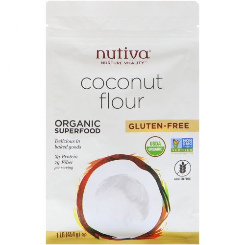 Nutiva, Organic Coconut Flour, Unrefined, 1 lb (454 g)